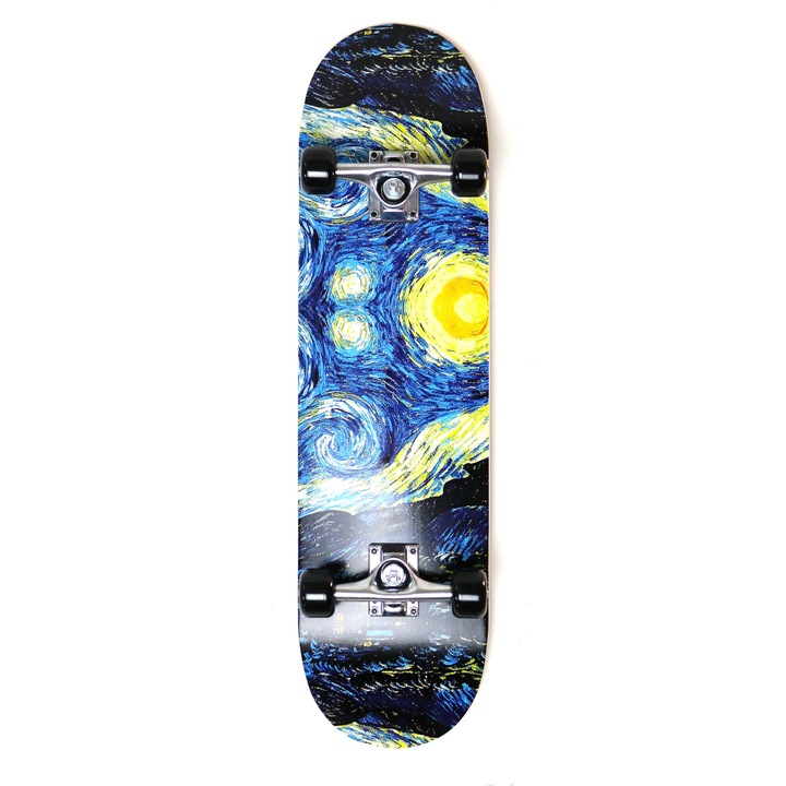 Скейтборд, MODISKATE, Дърво / Алуминий, 78,5 x 20 см, Капацитет 80 кг, Многоцветен