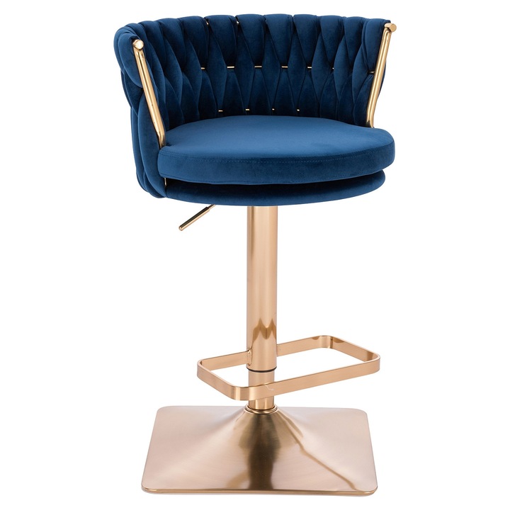 Scaun de birou, Votana, HR450KW, Catifea, Baza Aurie, Bleumarin