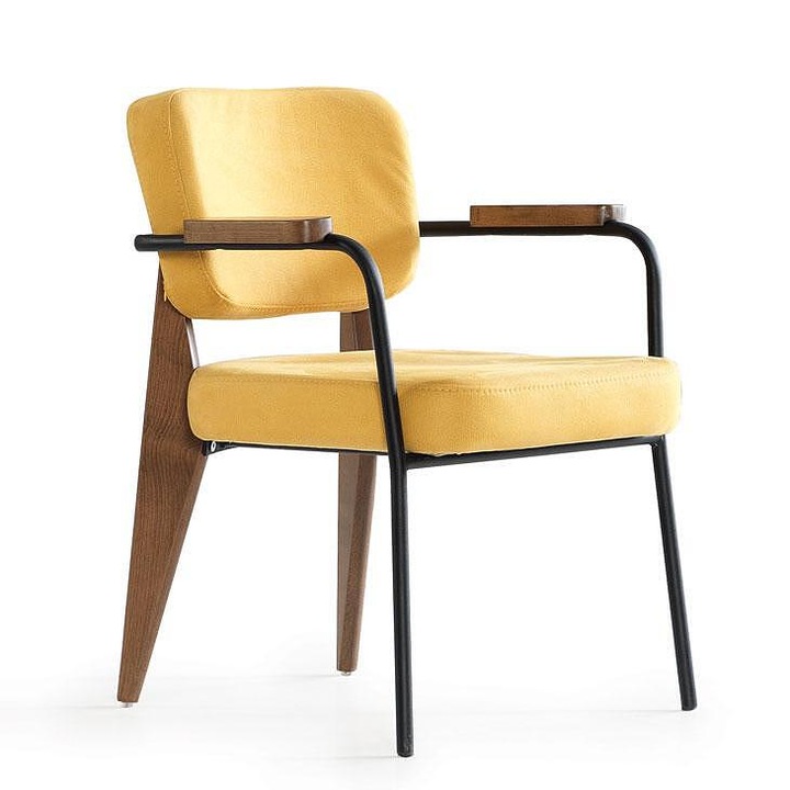 Комплект столове Диаз, Метал, Жълт, 4 броя