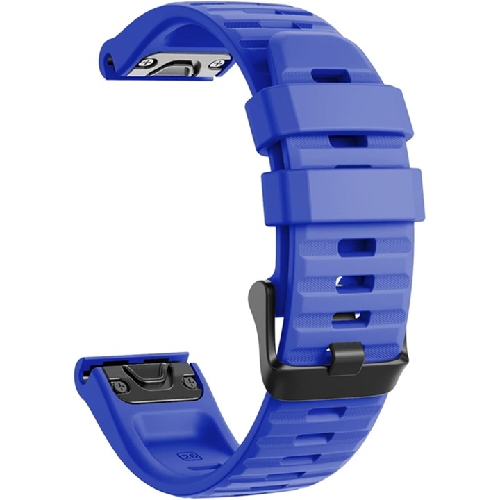 Bratara ceas smartwatch compatibila ceas Garmin Fenix S6 Pro, Fenix 5S Plus, Fenix 5S 20 mm, din silicon, albastra Quick Release 128mm x 90mm