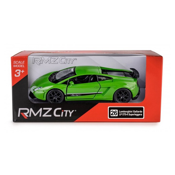Количка за игра RMZ City Lamborghini LP570-4 Gallardo отлят, зелен, 1:36, с отворени врати