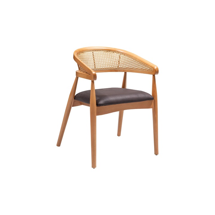 Комплект столове Милано, Дърво, Черен, 4 броя