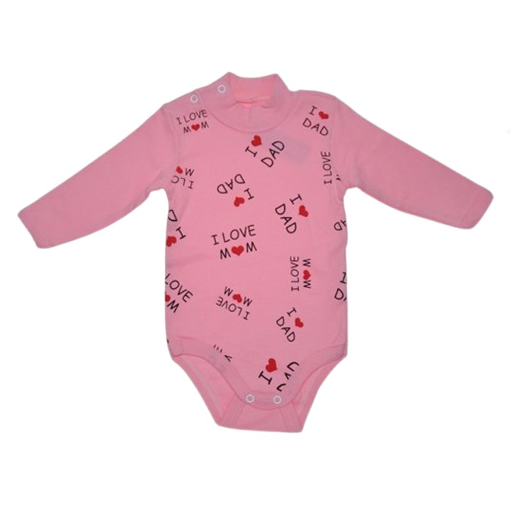 Body hosszú ujjal lányoknak Mini Junior BDY-MJ30, rózsaszín 114045