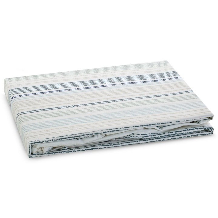 Cearsaf the pat PRINT3 cu elastic 140 x 200 x 30 cm Eurofirany albastru