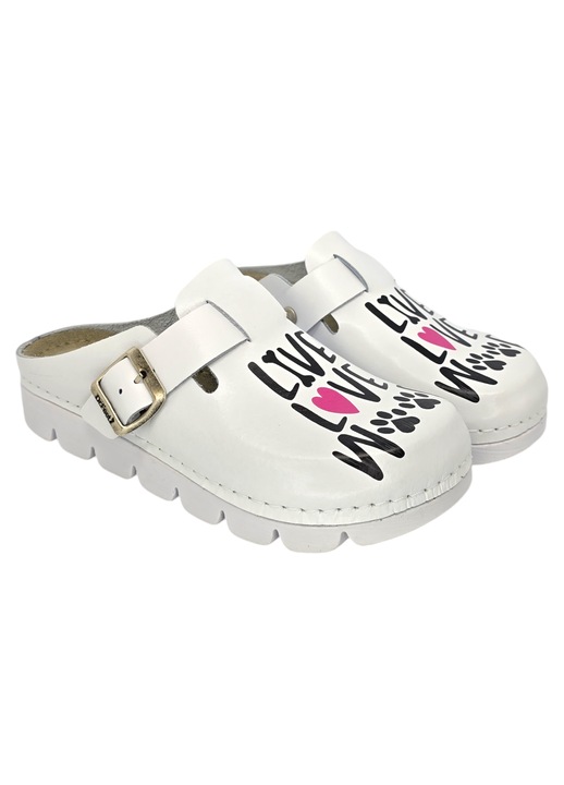 Saboti medicali Dr Feet 1100 alb - Live Love Woof - dama, Alb, 40
