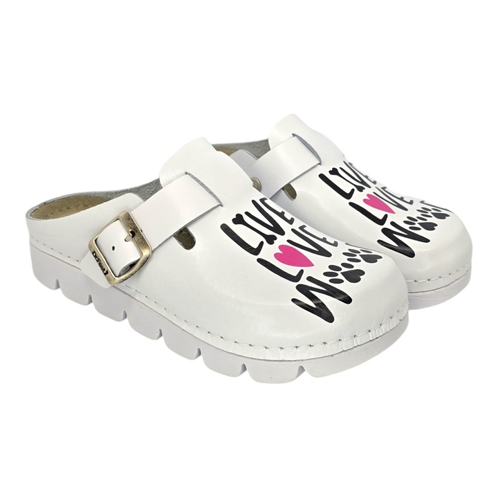 Saboti medicali Dr Feet 1100 alb - Live Love Woof - dama, Alb, 37