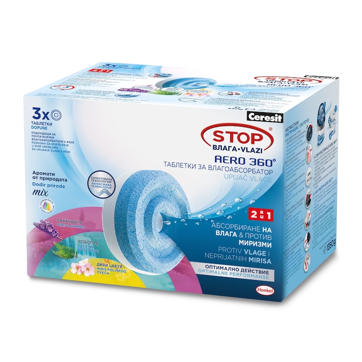 Резервни таблетки Ceresit Aero 360, Aroma Mix, 3 бр, 450 г