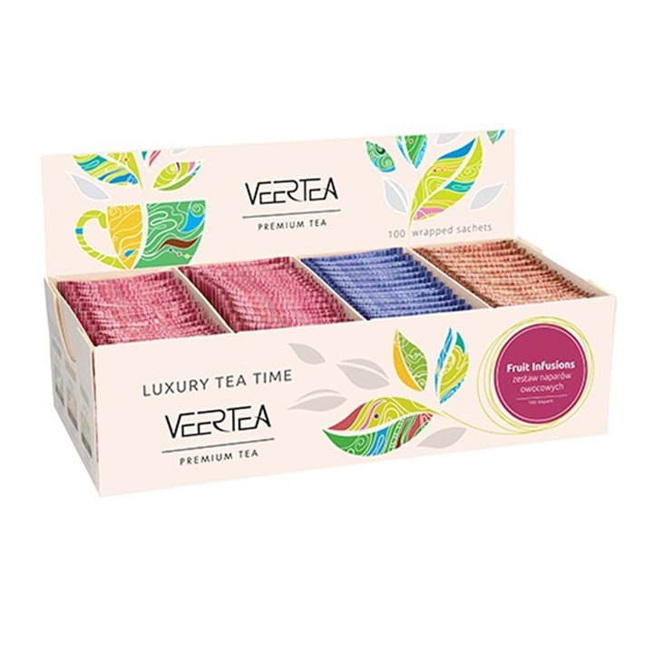 Комплект за чай, Veertea, плодов чай, 100 пакетчета