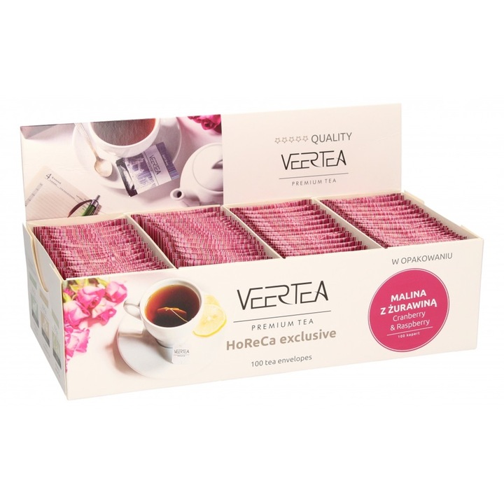 Áfonya és málna tea, Veertea, 100 csomag, 200 g