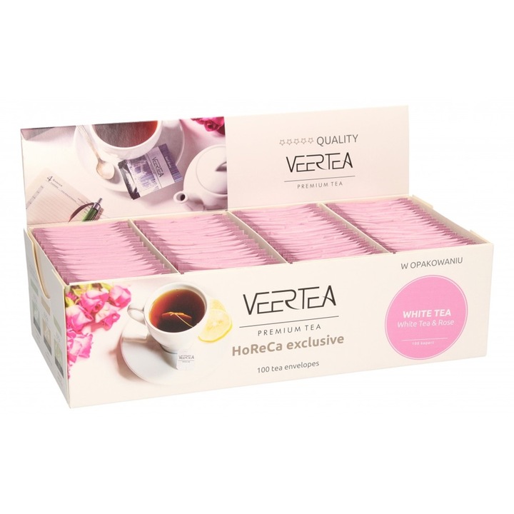 Fehér tea rózsával, Veertea, 100 tasak, 200 g