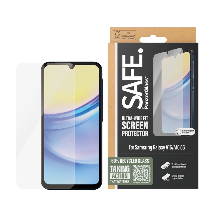 Üvegvédő Biztonságos Samsung Galaxy A16, A16 5G, UWF készülékekhez