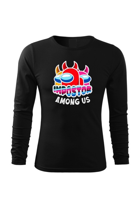 Bluza cu maneca lunga, Among Us Impostor, Negru