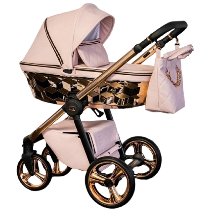 Бебешка количка, Loretto Stars 20, 3в1, Adbor, Pink/розов
