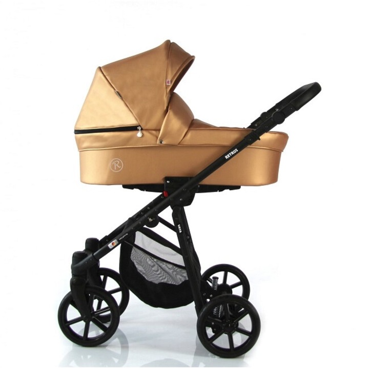 Бебешка количка Retrus Vaya 3 в 1 Gold ECO кожа, 10, злато 2024