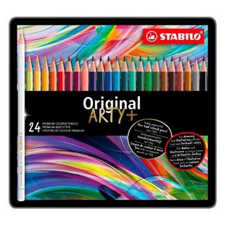 Creioane colorate Stabilo, set 24 piese, multicolor, lemn