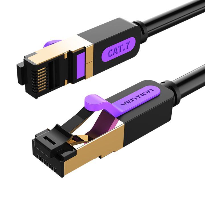 LAN интернет кабел, VENTION, CAT 7 SFTP, RJ45, 10Gbps, черен, 10m