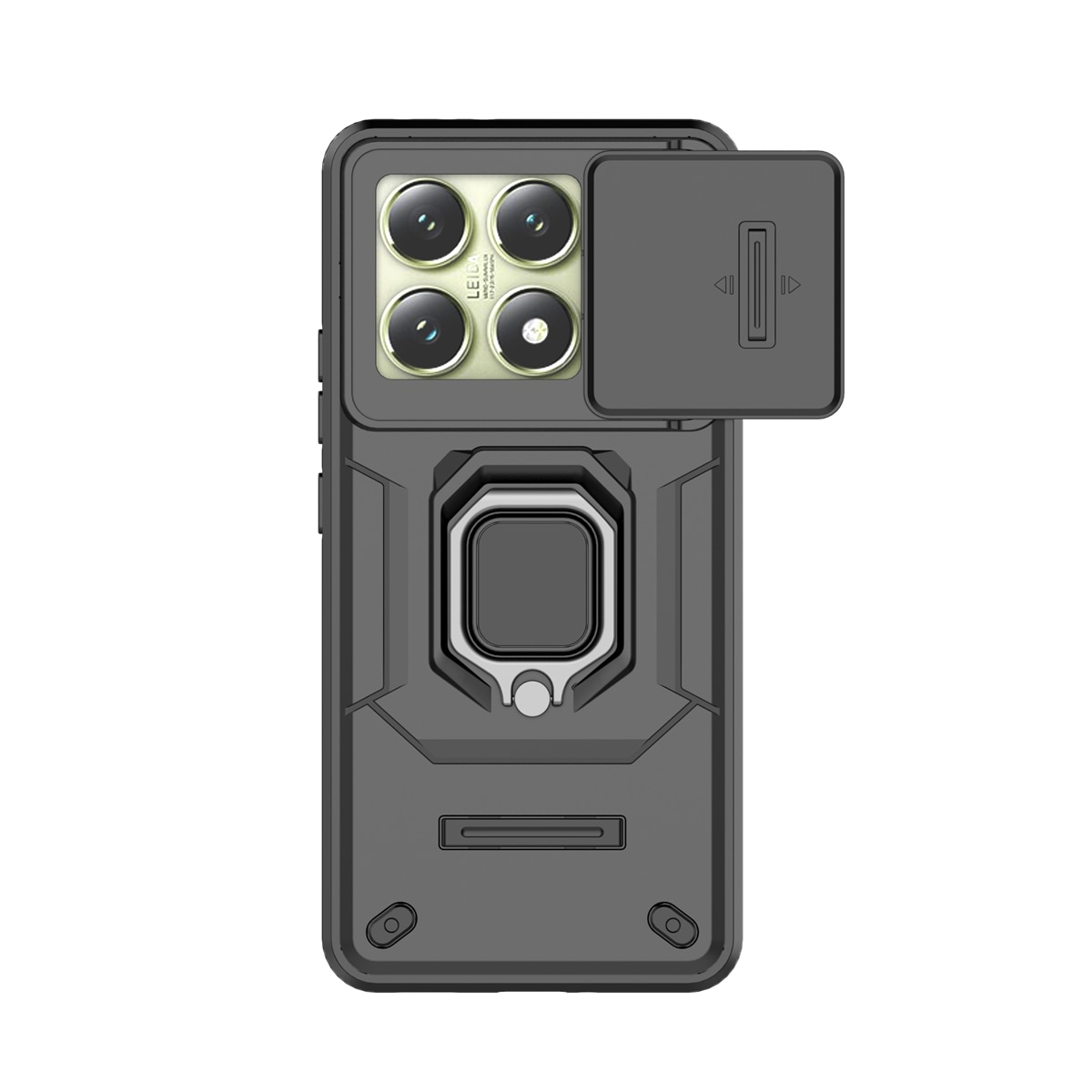 Husa de telefon mobil Armura rezistenta la socuri compatibila cu Xiaomi 14T cu protectie a camerei, Negru