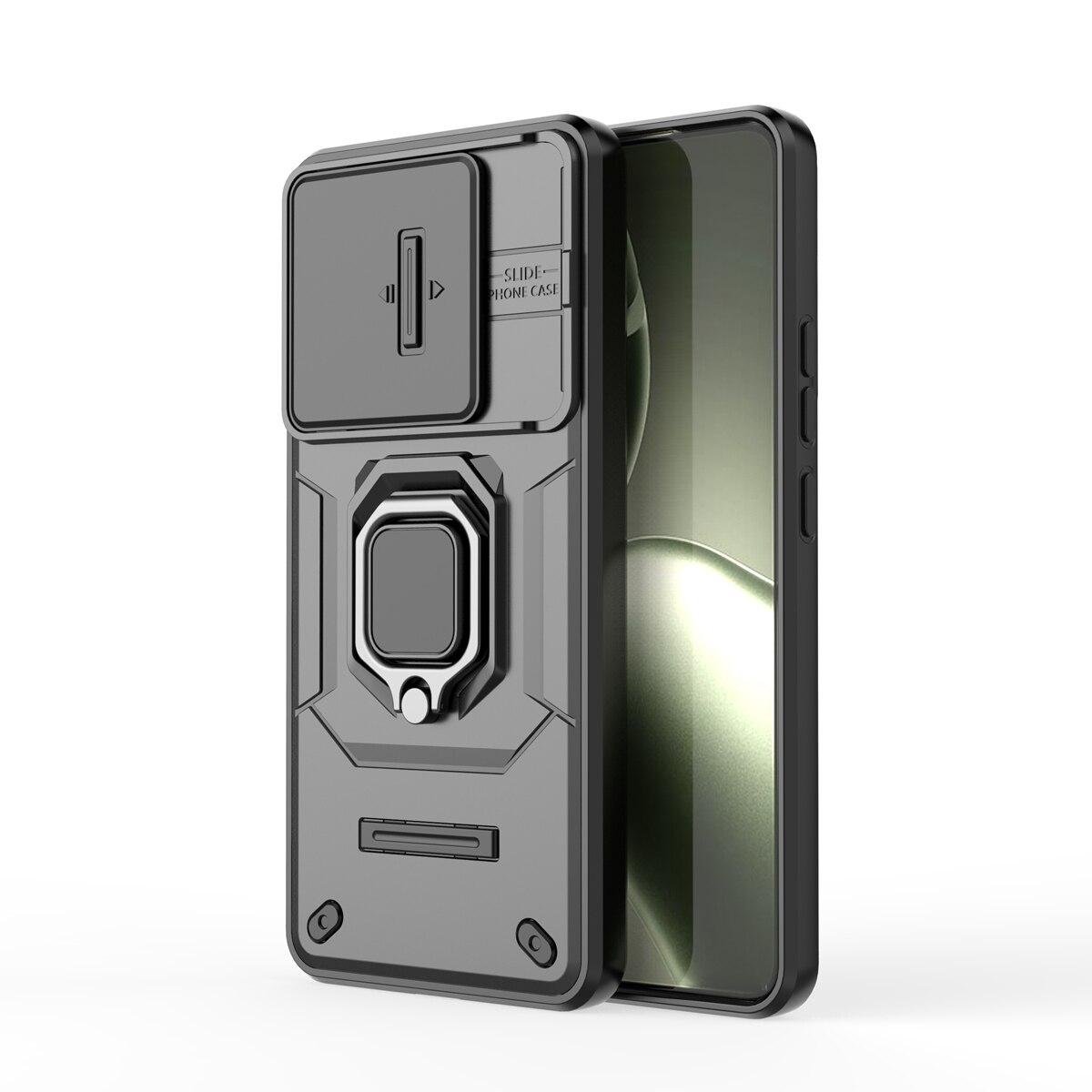 Husa de telefon mobil Armura rezistenta la socuri compatibila cu Xiaomi 14T cu protectie a camerei, Negru