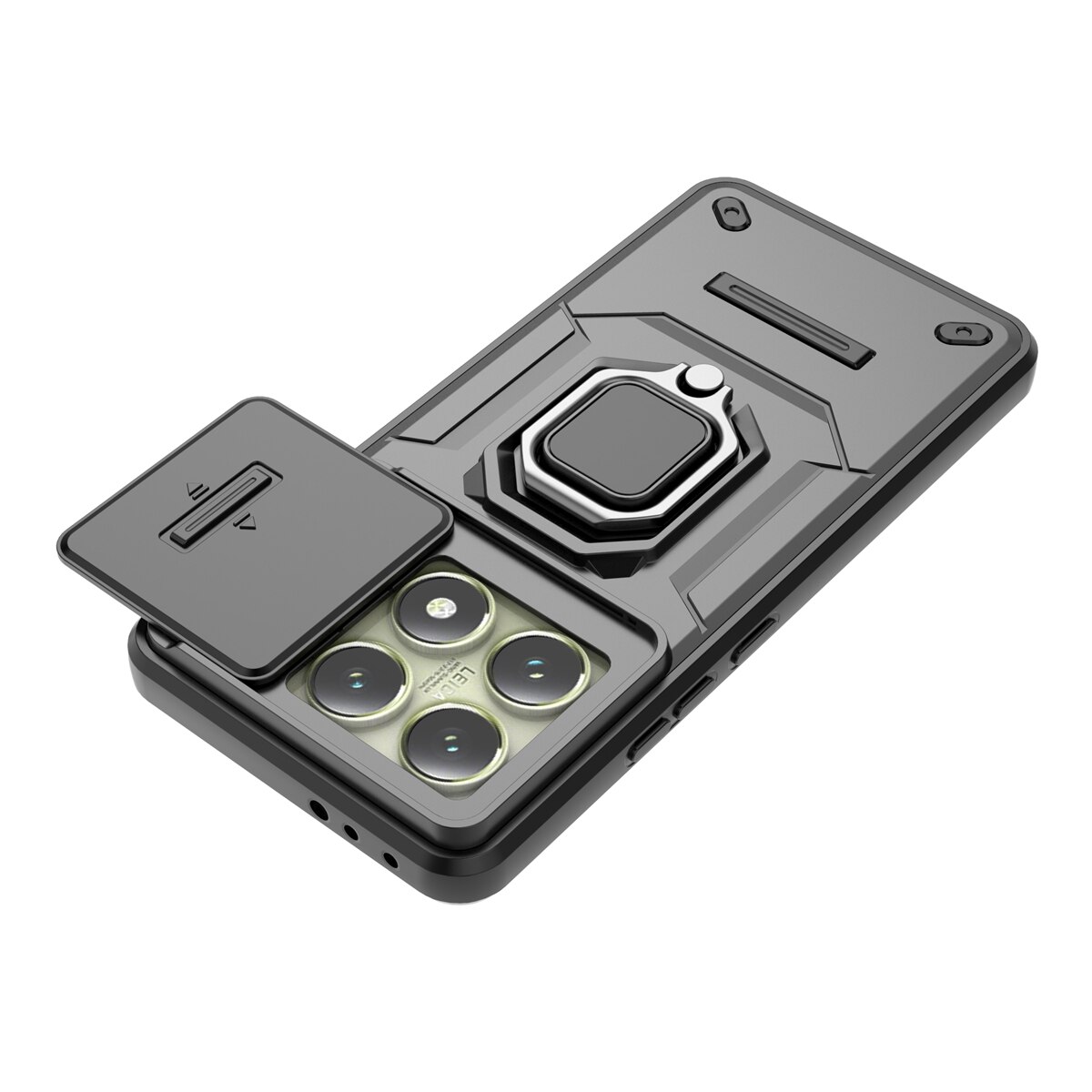 Husa de telefon mobil Armura rezistenta la socuri compatibila cu Xiaomi 14T cu protectie a camerei, Negru