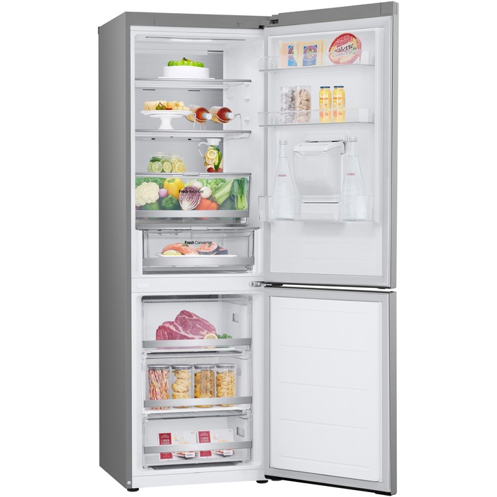 Combina frigorifica LG GBF7172DPY, 343 l, No Frost, LINEARCooling, Door Cooling, Dispenser apa, WIFI, Clasa D, H 186 cm, Argintiu