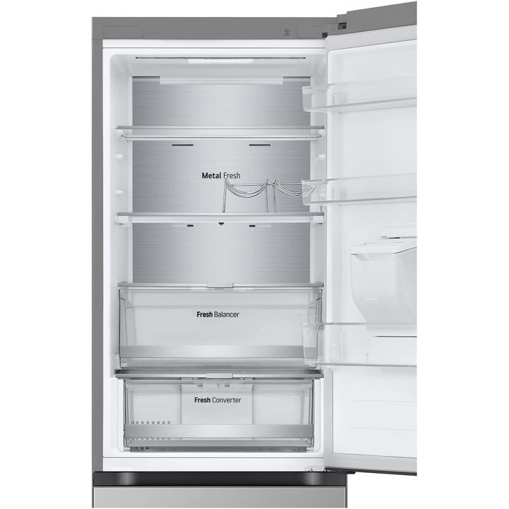 Combina frigorifica LG GBF7172DPY, 343 l, No Frost, LINEARCooling, Door Cooling, Dispenser apa, WIFI, Clasa D, H 186 cm, Argintiu
