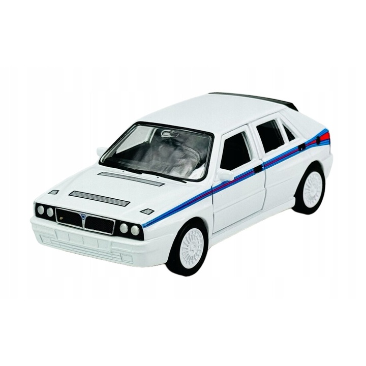 Macheta metalica Welly, Lancia Delta HF Martini, 12 cm, Alb