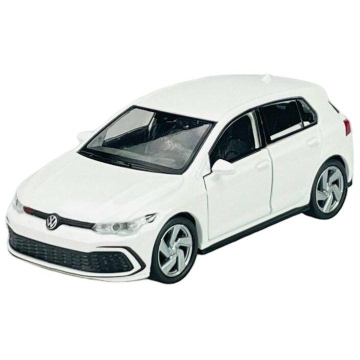 Macheta metalica Welly, Volkswagen Golf 8 GTI 2023, 12 cm, Alb