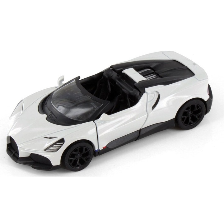 Fém modell Kinsmart, Bugatti Mistral, 1:36 méretarány, fehér