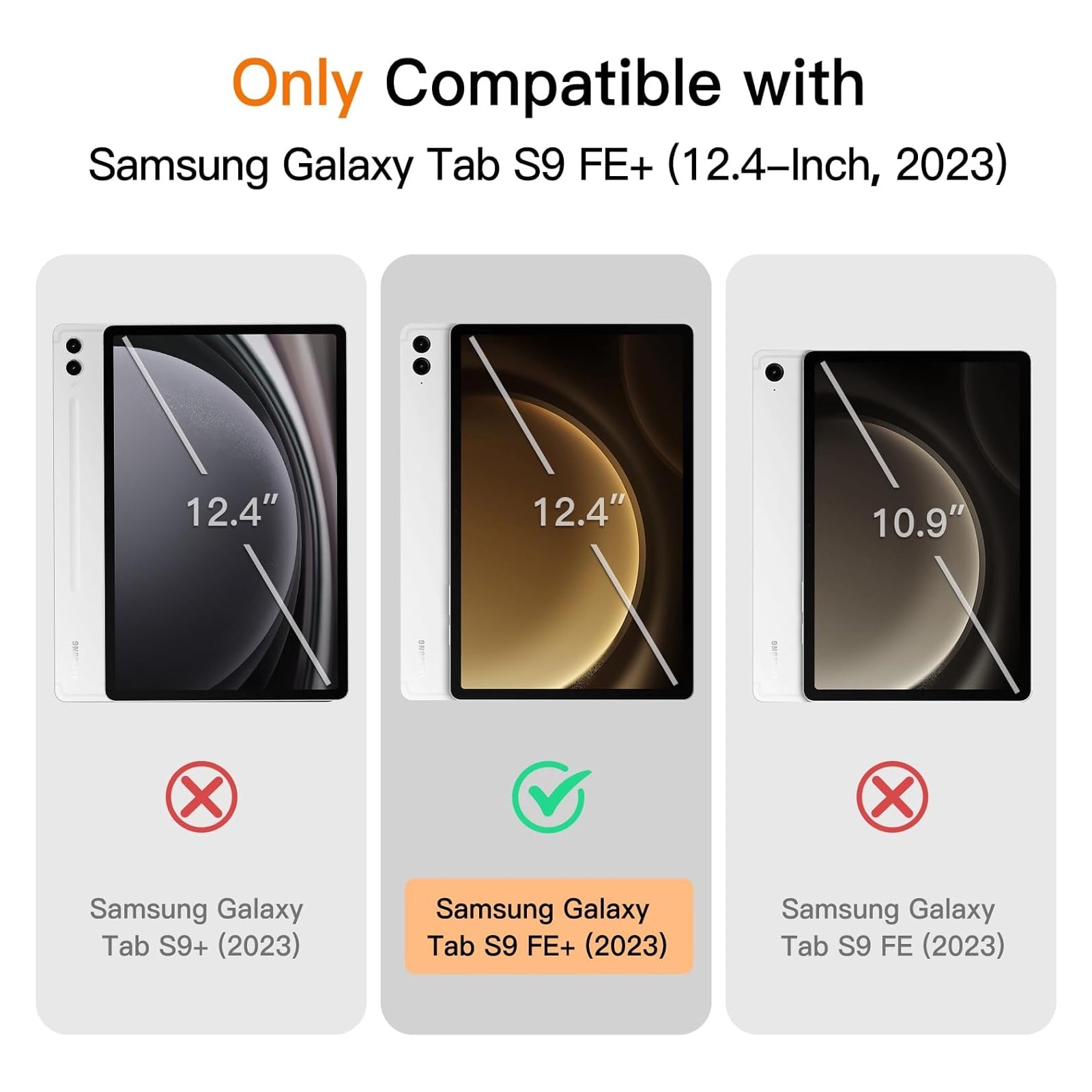 Husa tableta, SINBINTA, Compatibil cu Samsung Galaxy Tab S9 FE+ 12.4'', Suport pentru pix, Atasament magnetic, Antisoc, Usor de instalat, Portabil, Design ergonomic, TPU/Piele ecologica, Gri