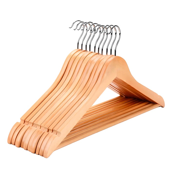 10 db-os fa akasztókészlet, PrzydaSie, 45x24cm, natúr