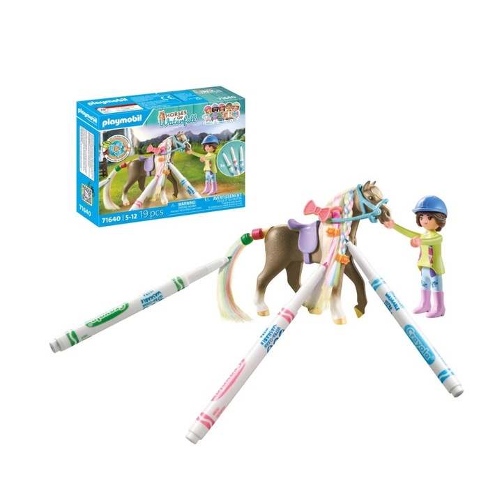 Комплект Playmobil, Кон с коса и пастели Crayola