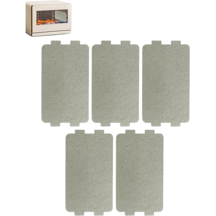 Folie mica pentru cuptor cu microunde, COMEWE, set 5 buc, 6.3x11.6cm, rezistent la caldura