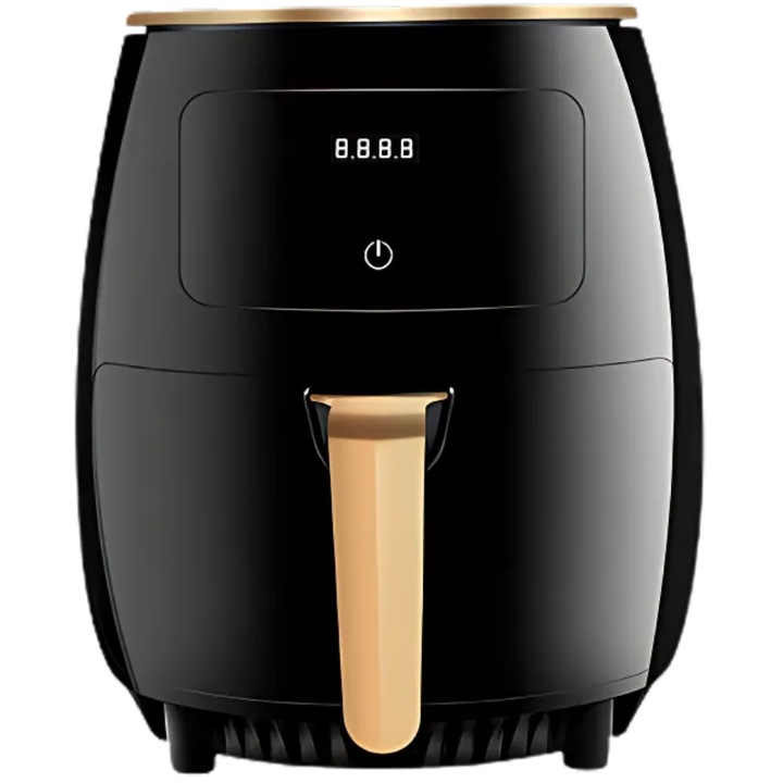 Friteuza cu aer cald, SDEPOT®, putere 2400W, capacitate 6L si afisaj digital, LCD touch control, negru
