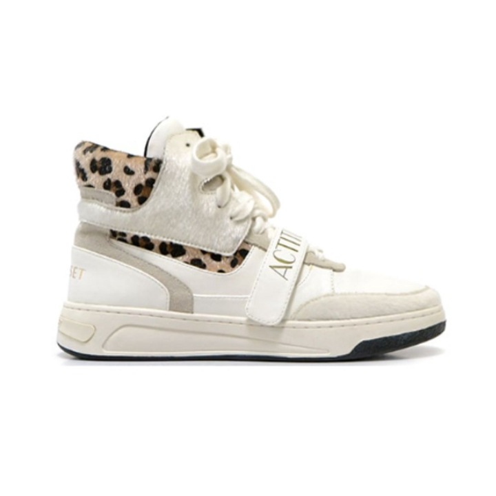 Tenisi dama, Twinset, piele naturala, alb, inaltime mare, talpa cauciuc, 38 EU