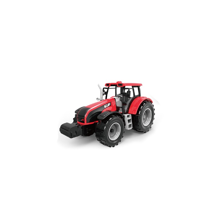 Jucarie Set Tractor rosu, cu 2 remorci rosii, basculabile, Ideals Toys