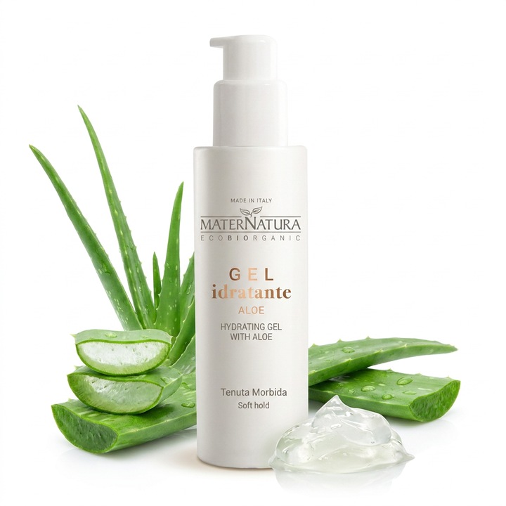 Gel definire bucle MaterNatura 100ml cu aloe vera, hidratare intensa, anti frizz si fixare flexibila pentru par cret si ondulat, fara incarcare sau reziduuri, vegan, eco bio organic