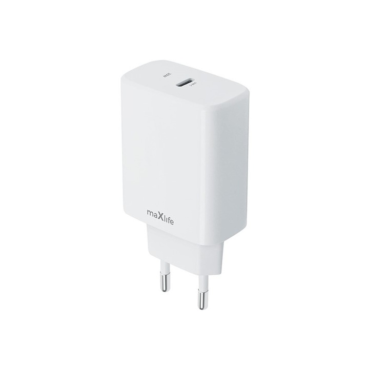 MaXlife MXTC-10-20C fali töltő, 20 W, 3 A, 1 x USB-C, fehér