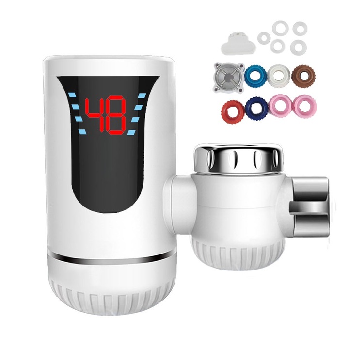 Azonnali elektromos csaptelep, Golxmse, MLX-08A, 3000W, fehér, 14,5x11,5x6,5 cm