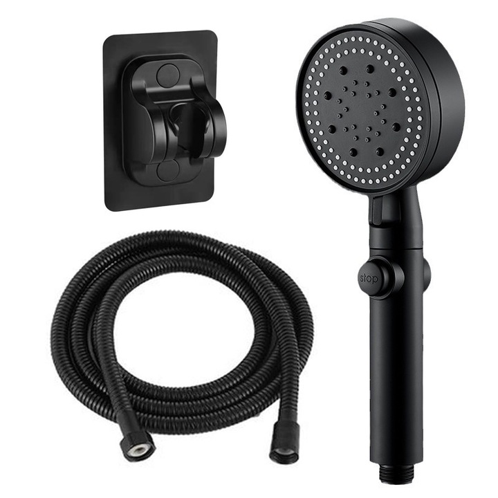 Cap de dus Golxmse, 6 moduri, furtun negru 2m, presiune mare, ajustabil