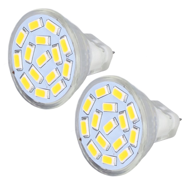 Bec LED MR11, 3W, 12V, 15 LED-uri, 260LM, 35cm, set 2 bucati