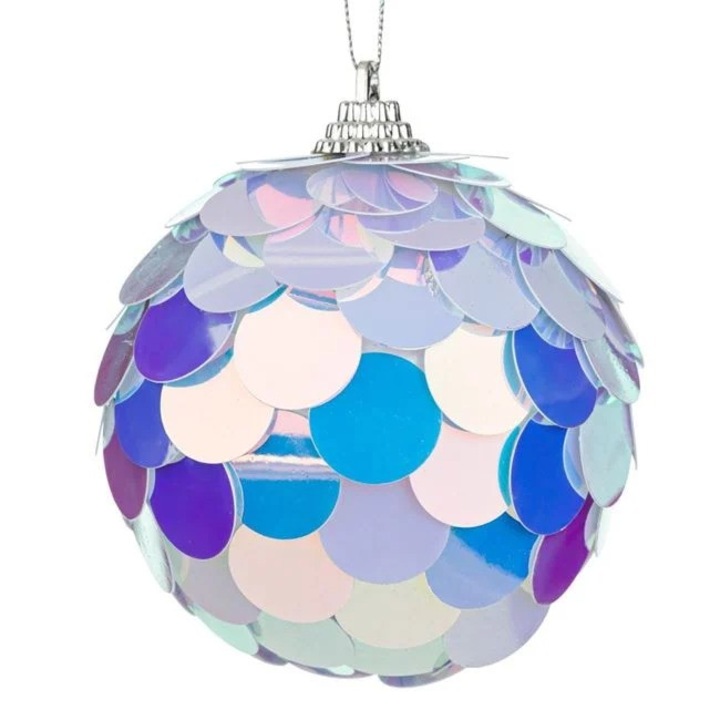 Nyland karácsonyfadísz, irizáló flitter, Gömb habból, 8 cm
