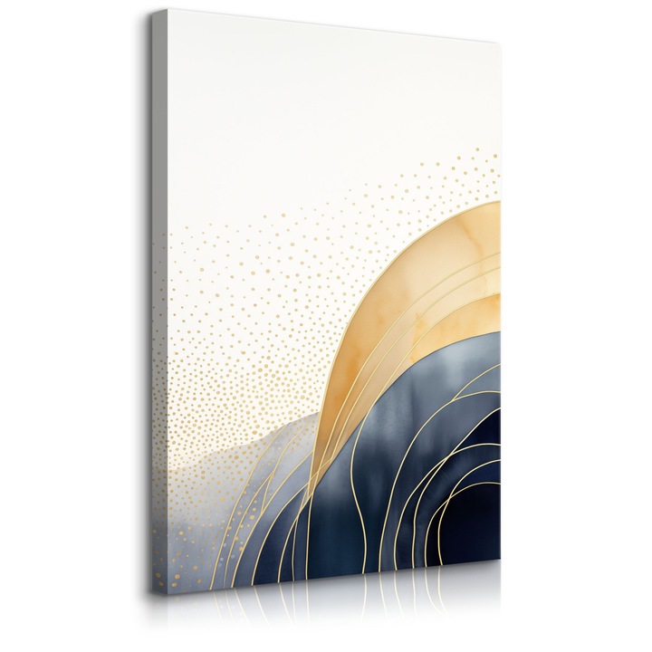 Tabloul Muralo Ornamente abstracte 3D 40 cm x 60 cm de aur Decor 3D pentru sufragerie pe panza