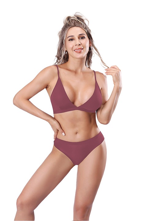 Комплект бельо от 2 части, push-up сутиен и бразилианки XXP-1448 бордо 104691, Бордо, One Size