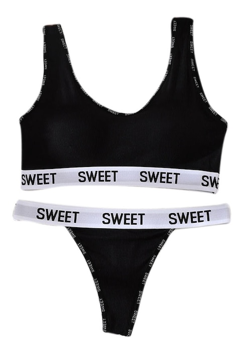 Комплект бельо от 2 части, push-up сутиен и прашки бикини XBX-8863 черно 104721, Черен, One Size