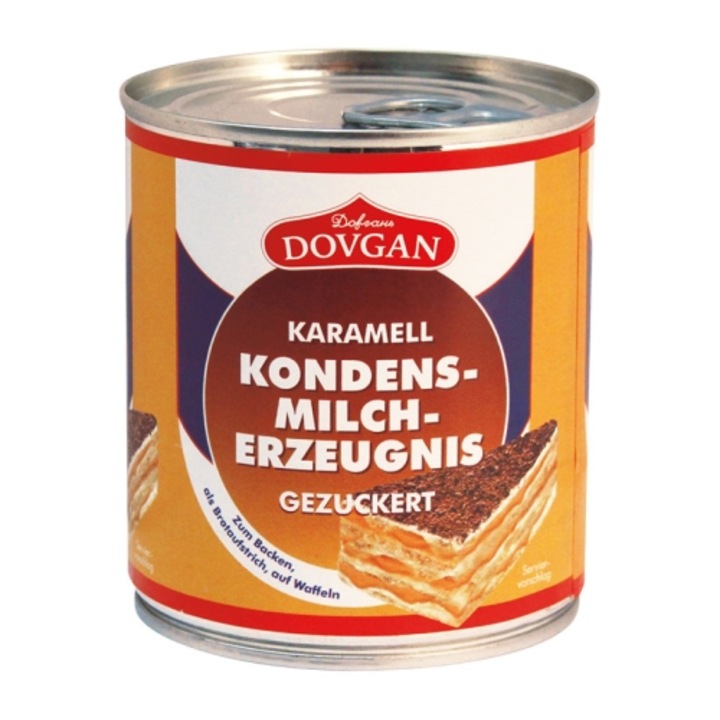 Lapte condensat caramelizat Dovgan, 8.5% grasime, 370 g