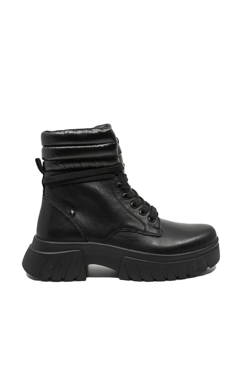 Ghete dama Rieker cu platforma, negre, din piele naturala RIKW1873-00, Negru