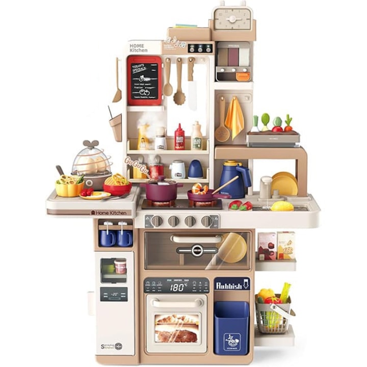 Детска кухня Home Kitchen с пара, 93 см., Кафяв