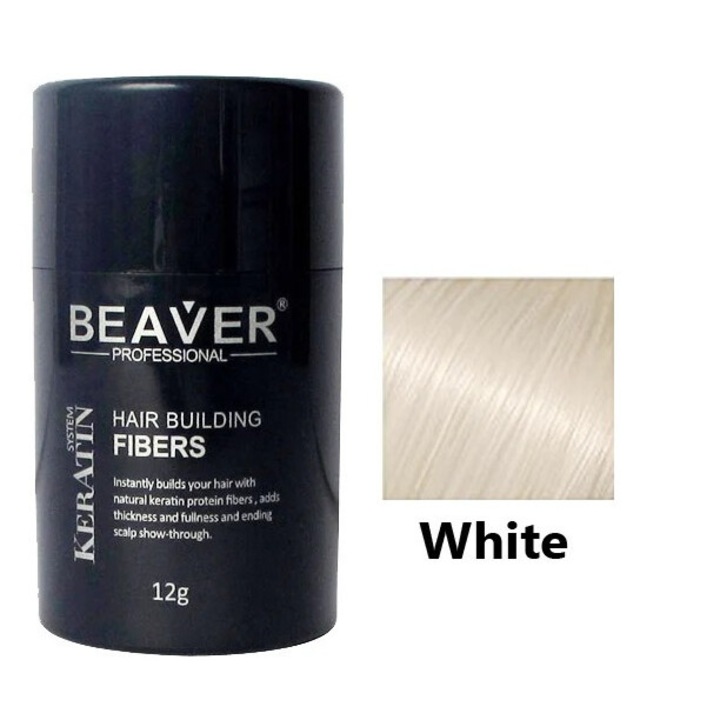 Pudra fibre din par natural alb Beaver 12g