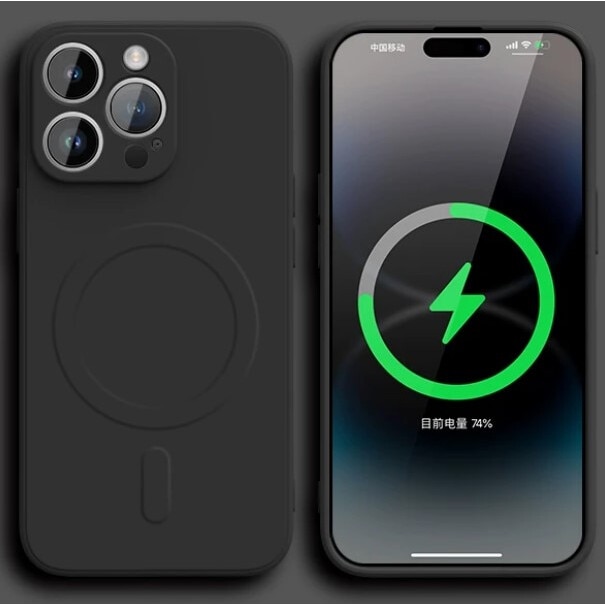 Husa Smooth Guard MagSafe, Pentru iPhone 16 Pro, Antisoc, Incarcare Wireless, Silicon, Negru