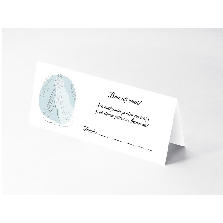 Plic bani pentru Nunta, Set 10 bucati, cu buzunar interior lipit, Model Mireasa 1, 21 x 9 cm